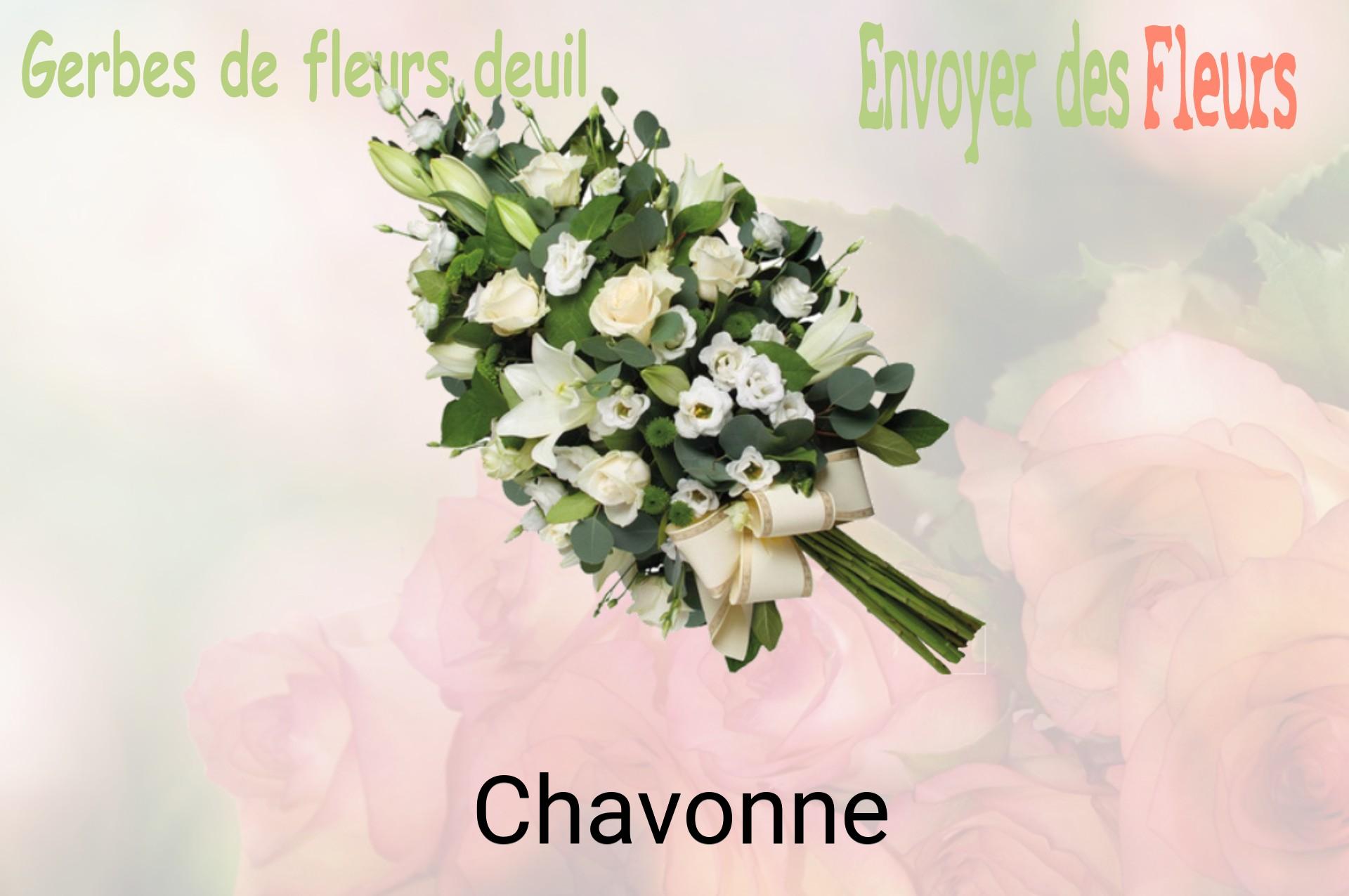 Gerbe de fleurs de deuil livrée à Chavonne